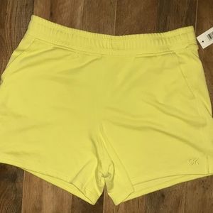 NEW CALVIN KLEIN  Lounge Sleep Shorts Women's L Yellow